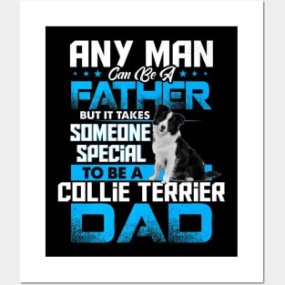 Collie Terrier Dad Dog Fathers Day Posters and Art